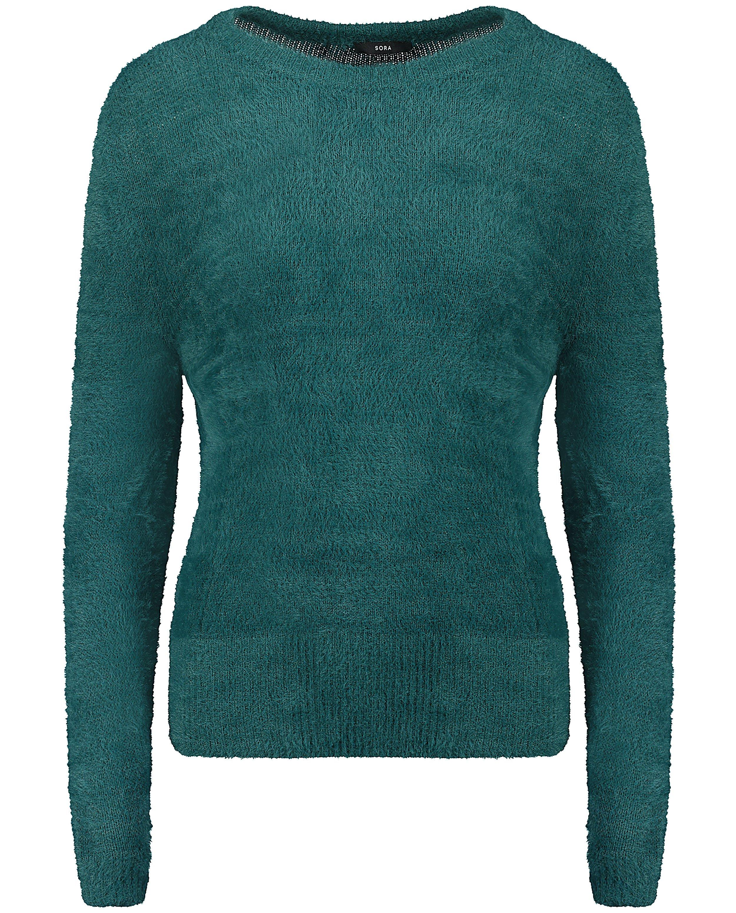 Pull bleu vert Sora fin tricot | JBC België