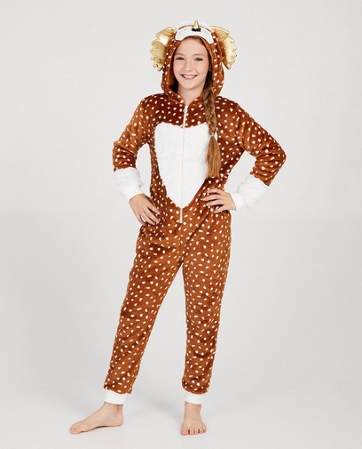 Cognac jumpsuit met print Cognac jumpsuit met print