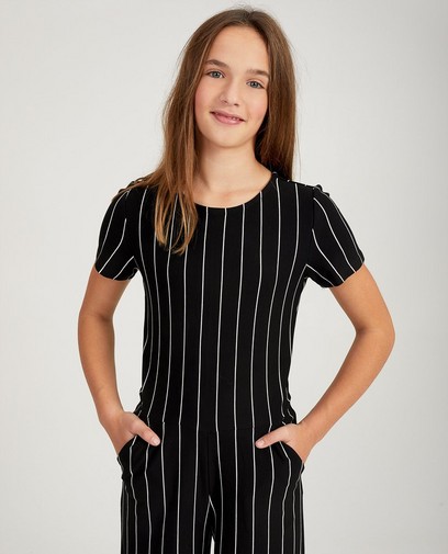 Zwarte jumpsuit met strepen Zwarte jumpsuit met strepen