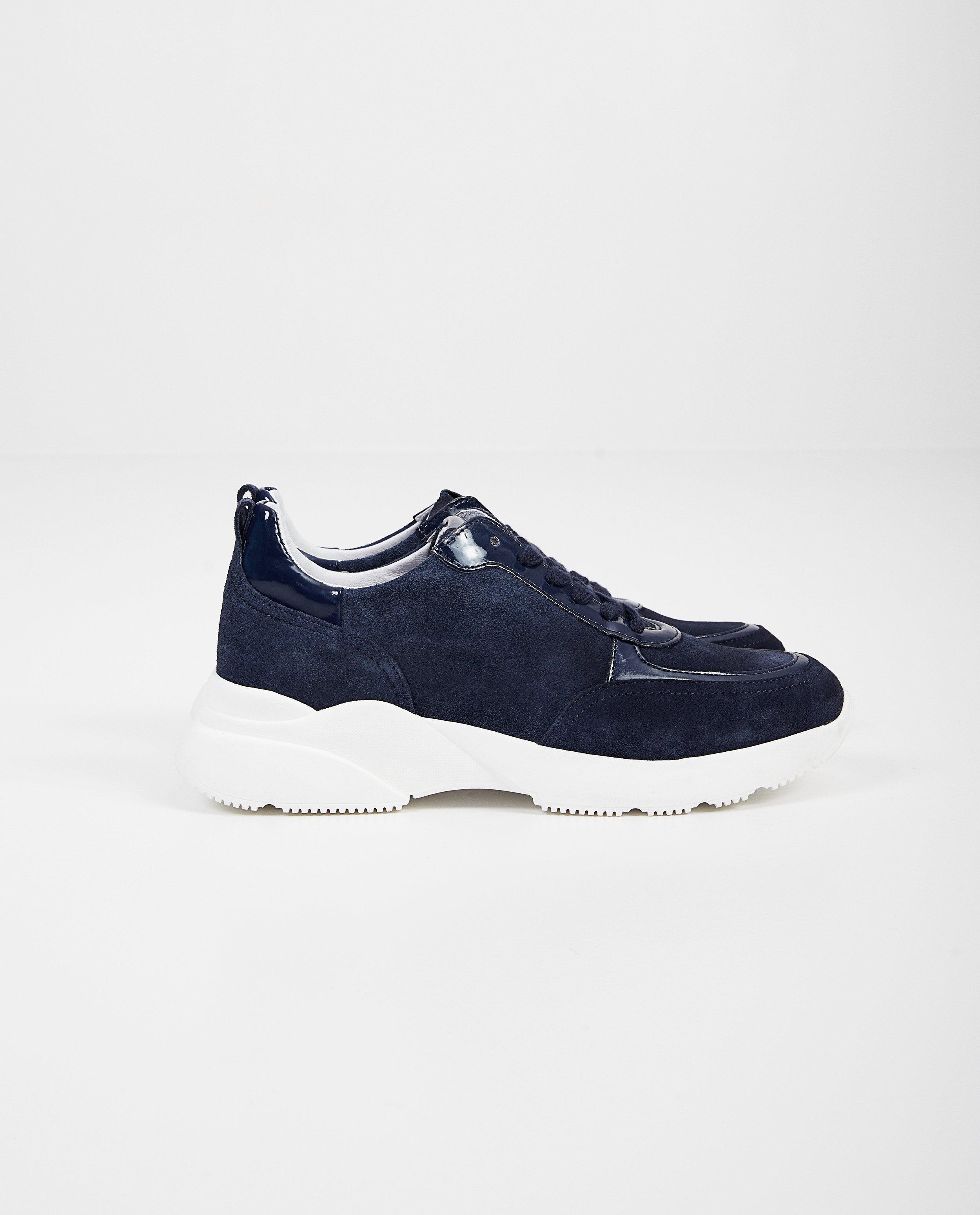 gabor 56.438.36 blauw suede sneaker, Dreamvelour/Foulard/Snake  marine/nightblue