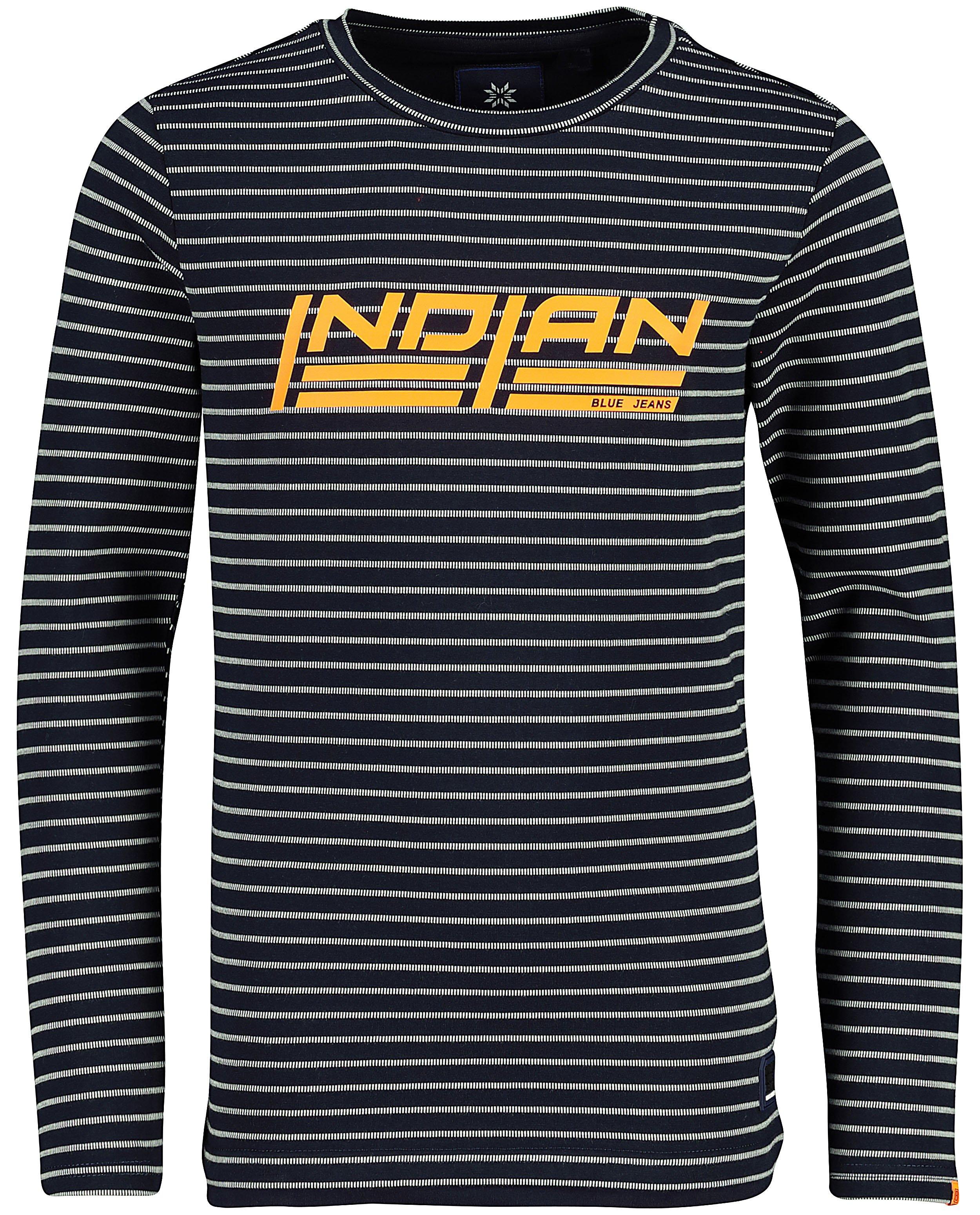 Blauwe longsleeve Indian Blue Jeans - met strepen - Indian Blue Jeans