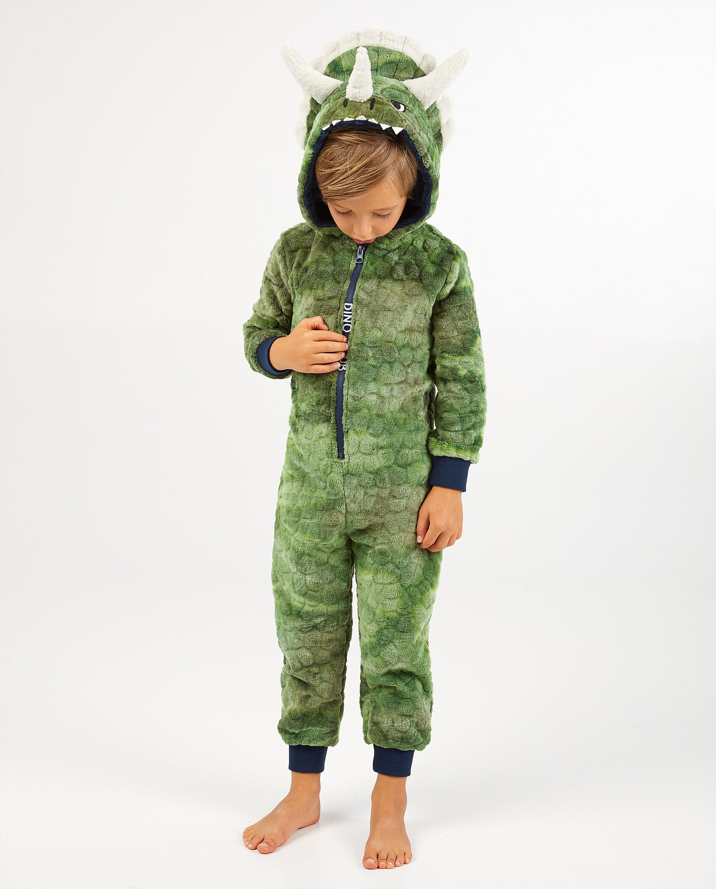 Combinaison Moumoute Bebe - Dinosaure Blanc