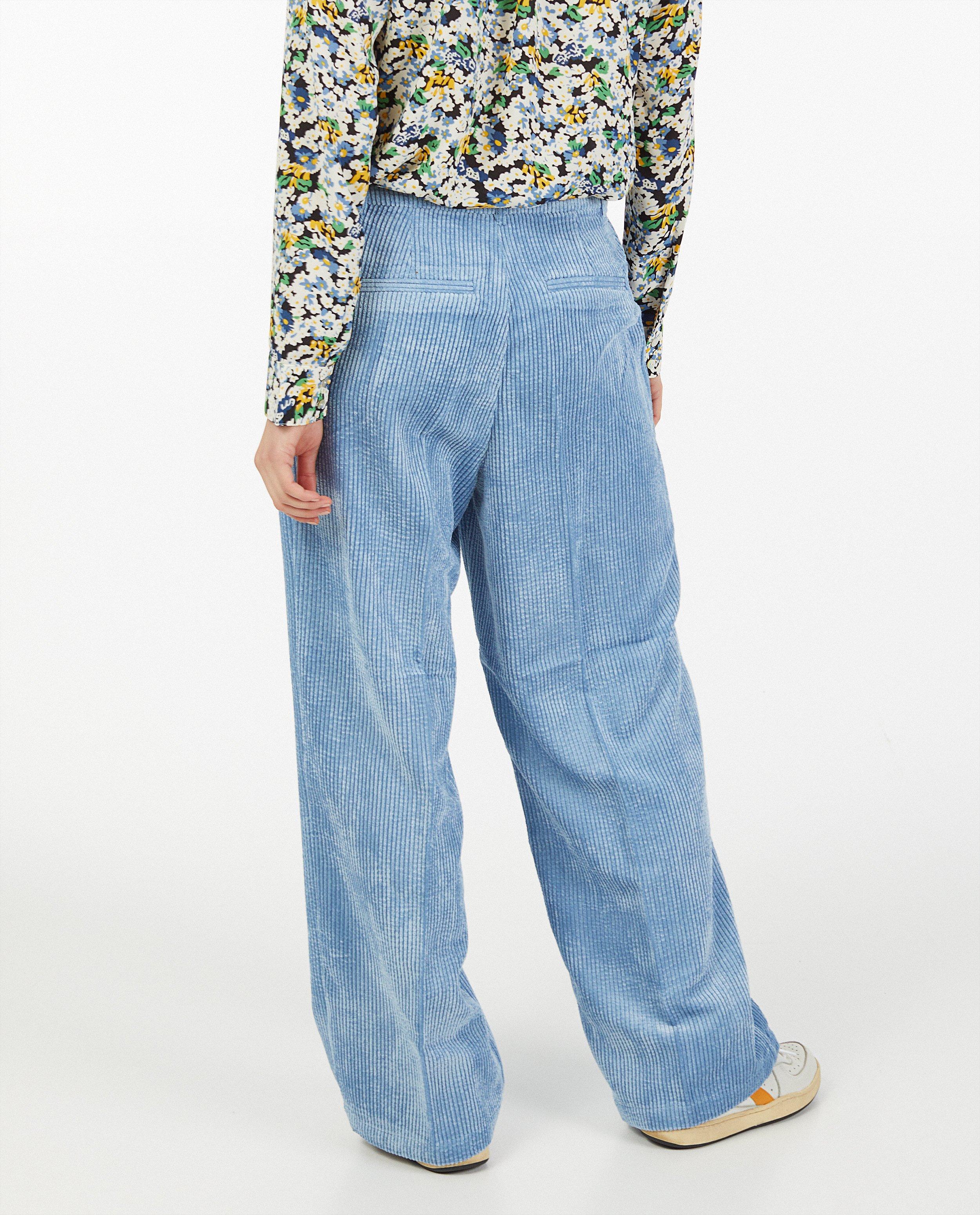 Blauwe ribfluwelen broek Sora