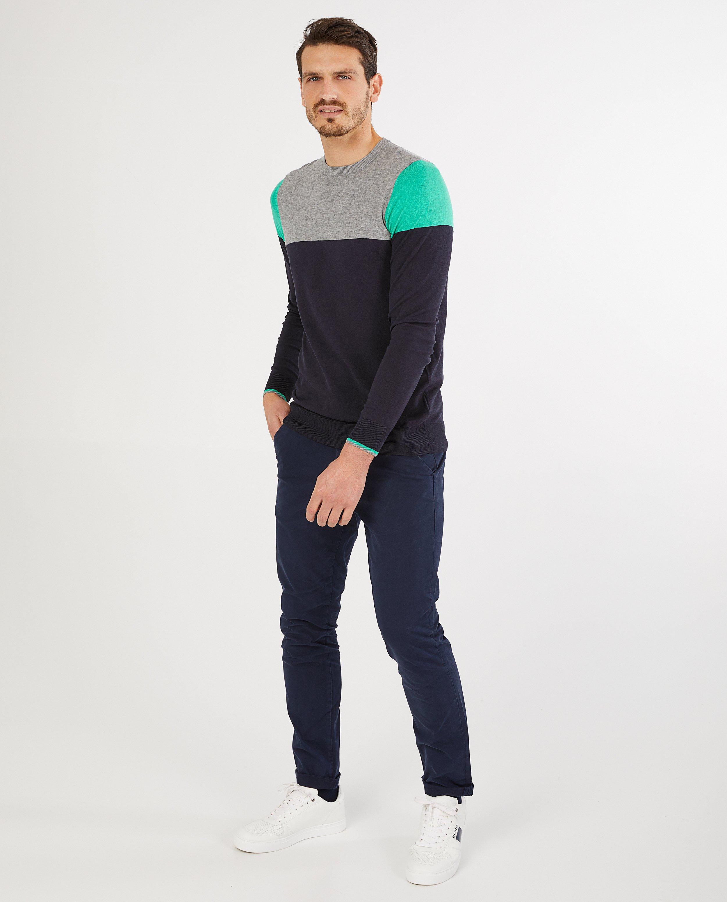 Groene slim fit chino Matthew - effen - Iveo