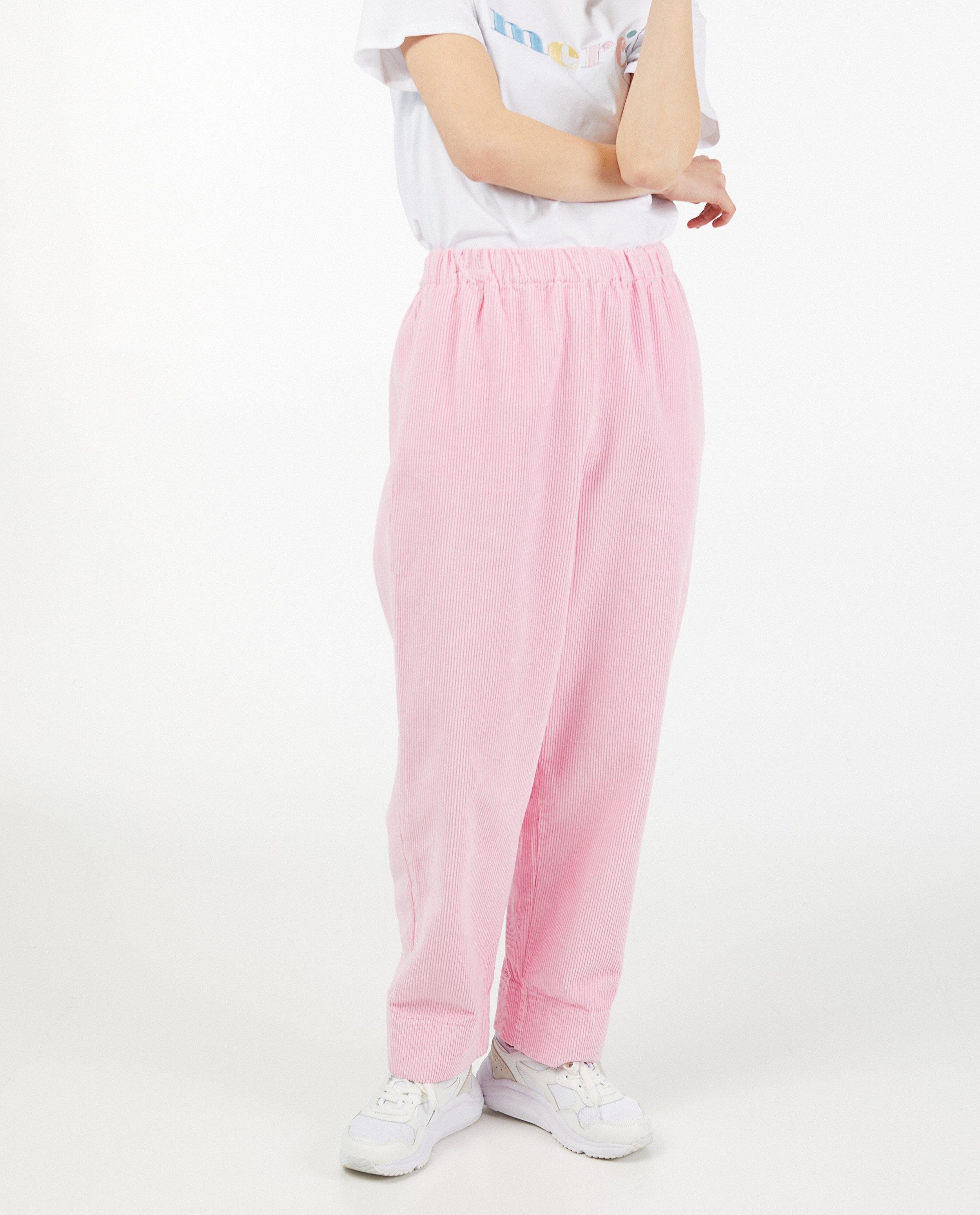 Roze broek van ribfluweel