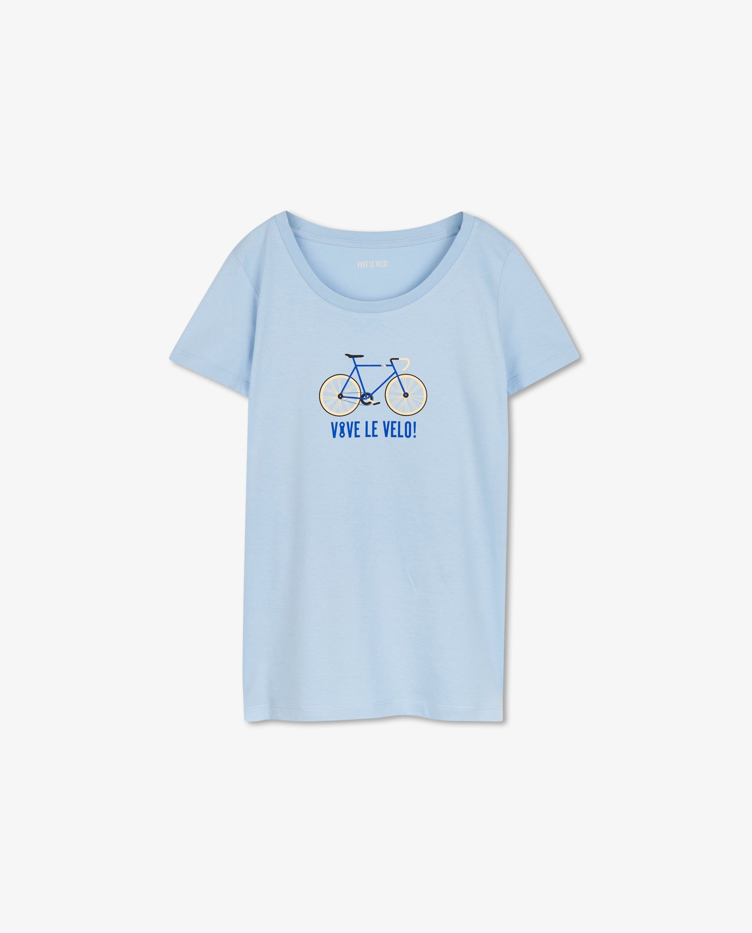 Blauw T Shirt Met Print Vive Le Velo