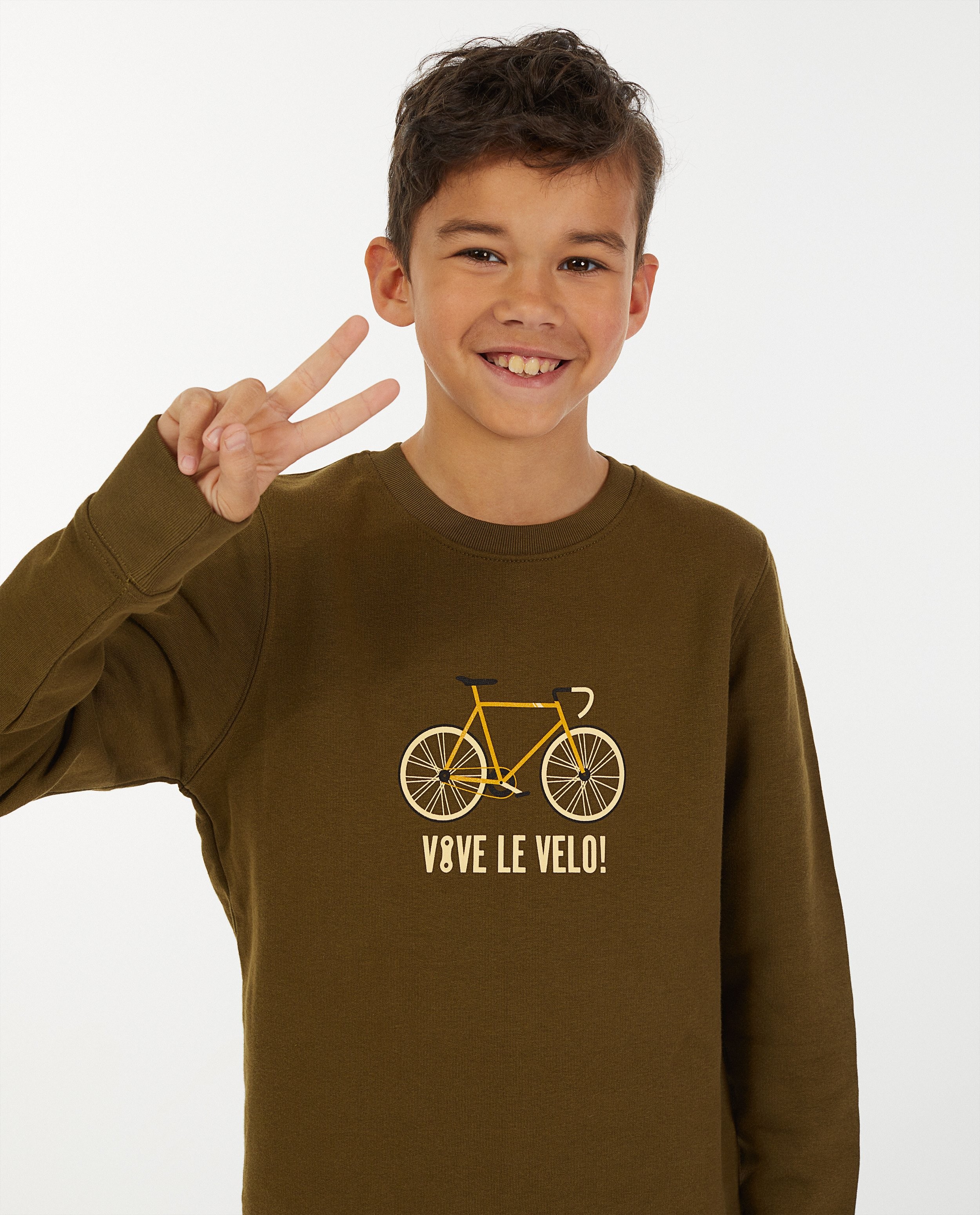 Khakifarbener Sweater Mit Print Vive Le Velo